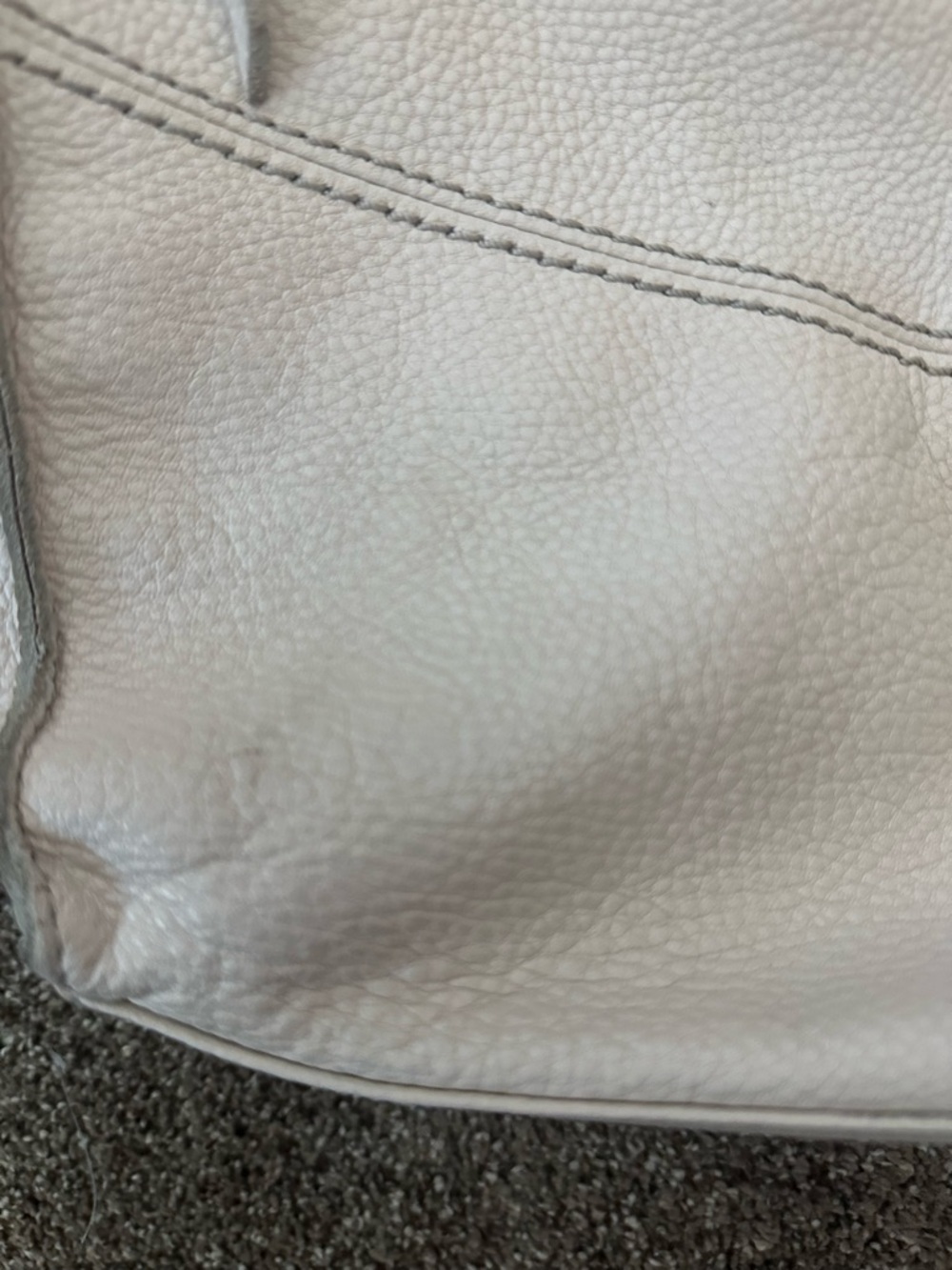The Sak White Pebbled Leather Studded Hobo Bag Tassel GUC - Picture 5 of 9